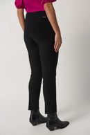 Silk Straight-Leg Pants - Black