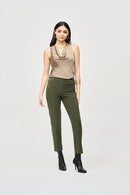 Silk Straight-Leg Pants - Iguana