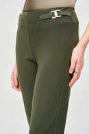 Silk Straight-Leg Pants - Iguana