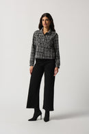 Check Button-Up Jacket - Black/white