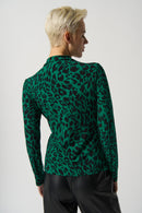 Leopard Print Tie Top - Black/green