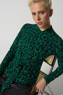 Leopard Print Tie Top - Black/green
