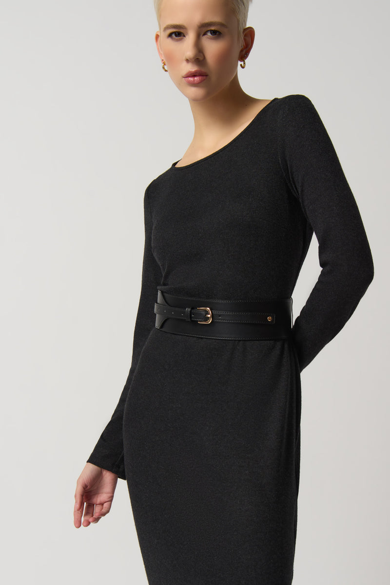 Knit Midi Dress - Charcoal Grey