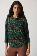 Printed High Neck Top - Black/multi