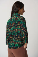 Printed High Neck Top - Black/multi