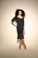 Sheer Panel Dress - Black