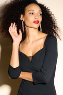 Sheer Panel Dress - Black