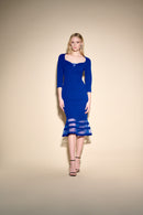 Sheer Panel Dress - Royal Sapphire