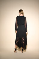 Pleated Chiffon Gown - Black