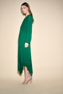 Pleated Chiffon Gown - True Emerald