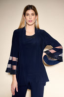 Sequin Accent 2 Piece Top - Midnight Blue