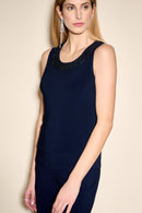 Sequin Accent 2 Piece Top - Midnight Blue