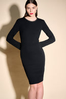 Embellish Neckline Dress - Black
