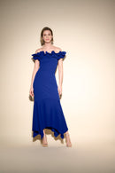 Ruffle Shoulder Dress - Royal Sapphire