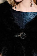 Faux Fur Cape - Black