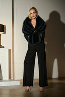 Signature Faux Fur Cape - Black