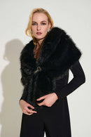 Signature Faux Fur Cape - Black