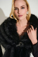 Signature Faux Fur Cape - Black