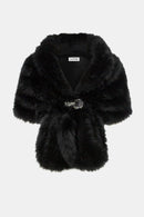 Signature Faux Fur Cape - Black