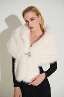 Signature Faux Fur Cape - Vanilla