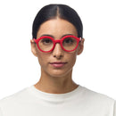 Lauro Round Reading Glasses - Red 1.5