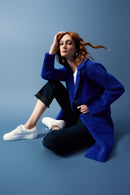 Notched Collar Coat - Royal Sapphire