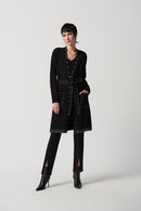 V Neckline Coat - Black