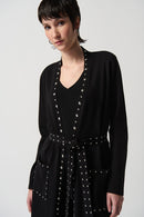 V Neckline Coat - Black