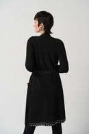 V Neckline Coat - Black