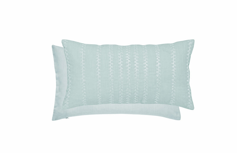 Etchings & Roses Cushion 50x30cm - Duck Egg