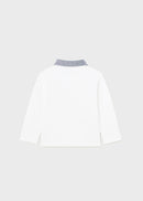 Long Sleeve Polo - White