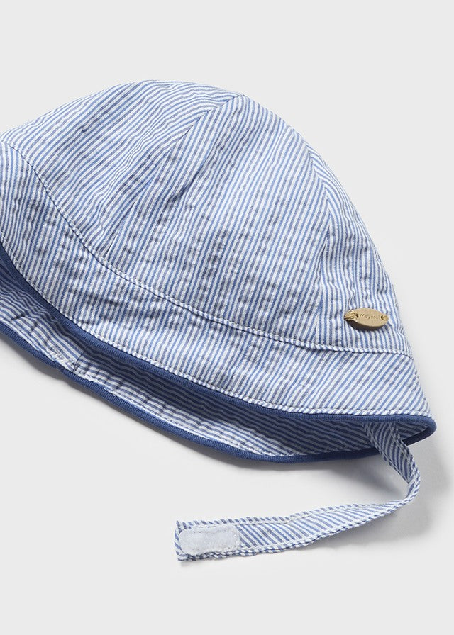 Romper w Hat Set - Seersucker