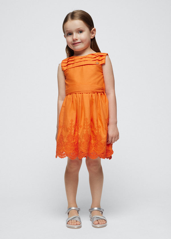 Embroidered Dress - Orange