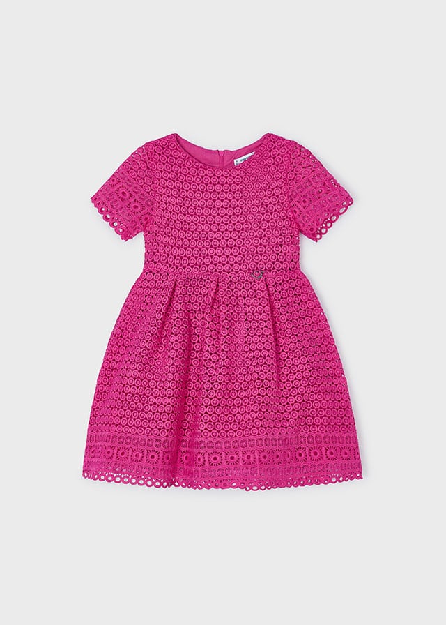 Embroidered Dress - Fuchsia