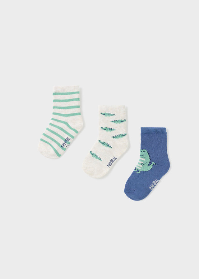 Set Of 3 Socks - Indigo