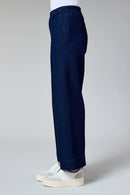 Elastic Waist Wide Leg Jean - Denim