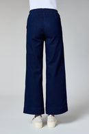 Elastic Waist Wide Leg Jean - Denim