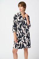 Abstract Print Dress - Black/moonstone