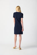 Eyelets Shift Dress - Midnight Blue