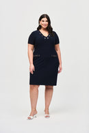 Eyelets Shift Dress - Midnight Blue