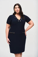 Eyelets Shift Dress - Midnight Blue