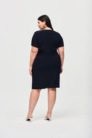 Eyelets Shift Dress - Midnight Blue