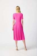 Pleated Wrap Dress - Ultra Pink