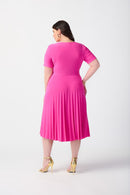 Pleated Wrap Dress - Ultra Pink