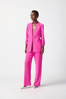 Shirred Sleeves Blazer - Ultra Pink