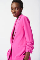 Shirred Sleeves Blazer - Ultra Pink