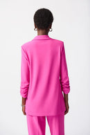 Shirred Sleeves Blazer - Ultra Pink