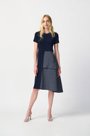 Asymmetrical Dress - Midnight Blue/white