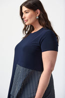 Asymmetrical Dress - Midnight Blue/white