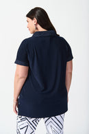Silky Knit and Memory Top - Midnight Blue